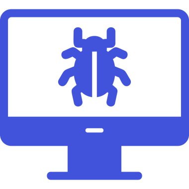 bilgisayar virüsü simgesi, vektör illüstrasyonu basit tasarım