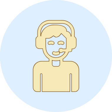 çağrı merkezi operatör simgesi illüstrasyonu 