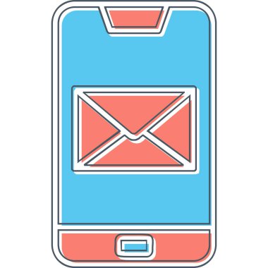 Telefon mesajı simge vektör çizim