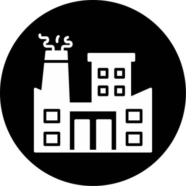 Fabrika. Web simgesi basit illüstrasyon                    