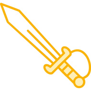 kılıç simgesi, vektör illüstrasyonu basit tasarım