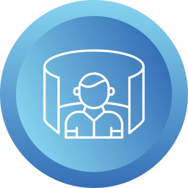 Sanal Tur simgesi, vektör illüstrasyonu basit tasarım