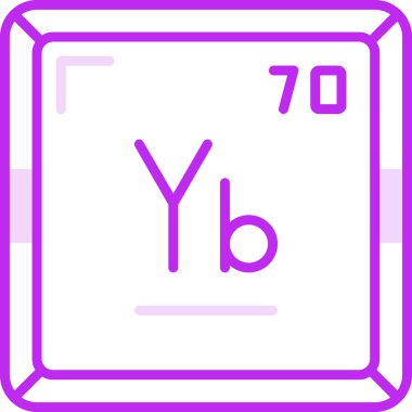 Ytterbium modern simgesinin vektör çizimi                      