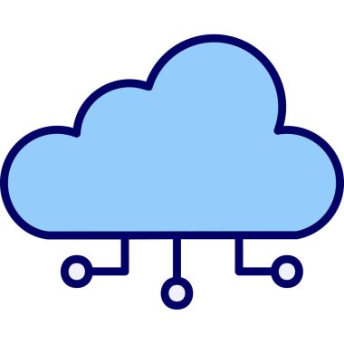 bulut hesaplama web simgesi vektör illüstrasyonu 