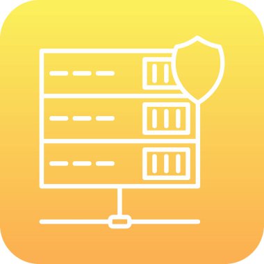 Sunucu Koruma Ağı simgesi basit illüstrasyon              