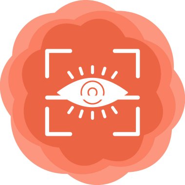 Göz Tarama Ağı simgesi, vektör illüstrasyonu. Tarama çerçevesi vektör ana hatları işaretli dijital göz