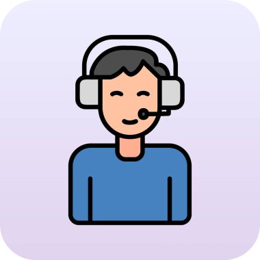 çağrı merkezi operatör simgesi illüstrasyonu 