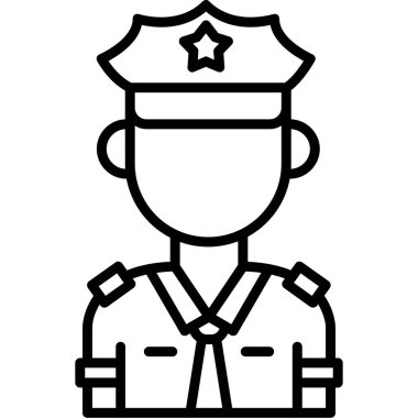 Polis web simgesi, vektör illüstrasyonu       