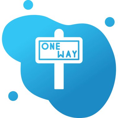 Tek Yol İşaret Ağı simgesi, vektör illüstrasyonu