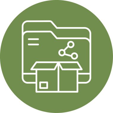 Dropbox ve depolama simgesi, vektör illüstrasyonu 