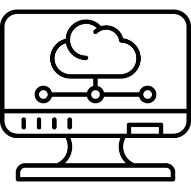 bulut hesaplama ağ simgesi, vektör illüstrasyonu       