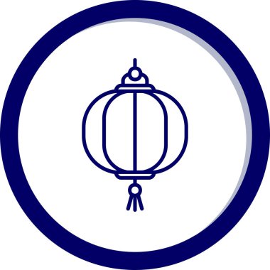 Oriental kağıt fener ağ simgesi, vektör illüstrasyonu 