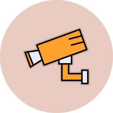 Bir CCTV kamerasının vektör simgesi, illüstrasyon  