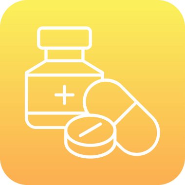 ilaç hapları simgesi, basit vektör illüstrasyonu 