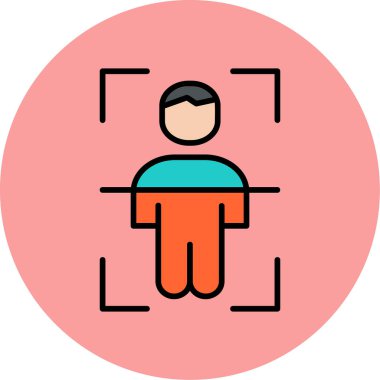 Vücut Tarama Web simgesi, vektör illüstrasyonu