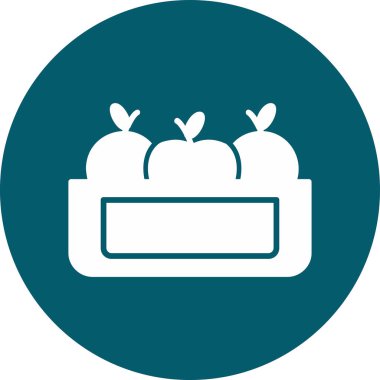 Kutudaki elmaların vektör illüstrasyonu 