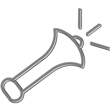 Boynuz. Web simgesi basit illüstrasyon