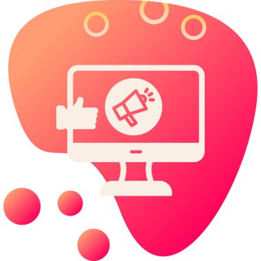 Viral pazarlama düz simgesi, vektör çizim                      