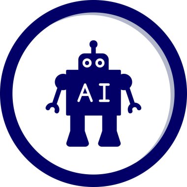 Ai Robot Web simgesi, vektör illüstrasyonu 