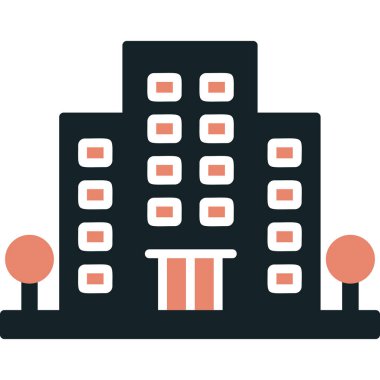 Office Building web simgesi, vektör illüstrasyonu