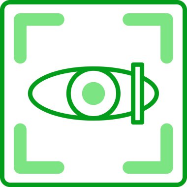 Göz Tarama Ağı simgesi, vektör illüstrasyonu. Tarama çerçevesi vektör ana hatları işaretli dijital göz