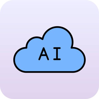 ai bulut simgesi basit illüstrasyon 