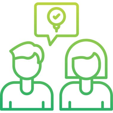 Takım beyin fırtınası fikirleri simgesi, vektör illüstrasyonu basit tasarım