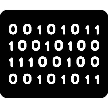 İkili Kod simgesi, vektör illüstrasyonu 