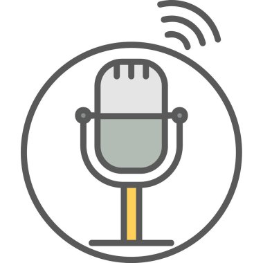 mikrofon web simge vektör çizim 