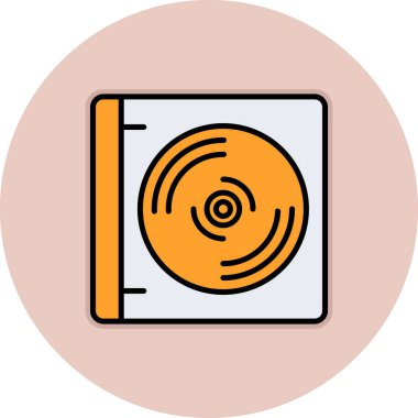 CD mi? Web simgesi basit illüstrasyon                