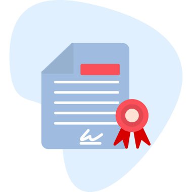 Diploma simgesi, vektör illüstrasyonu basit tasarım