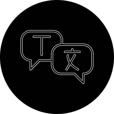 Çevirmen konuşma baloncukları. vektör illüstrasyonu