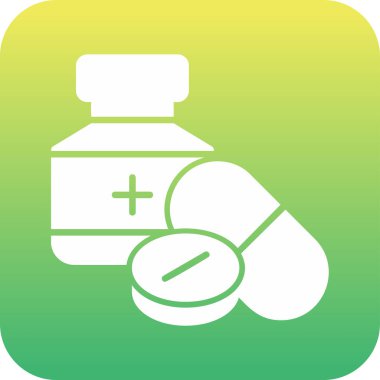 ilaç hapları simgesi, basit vektör illüstrasyonu 