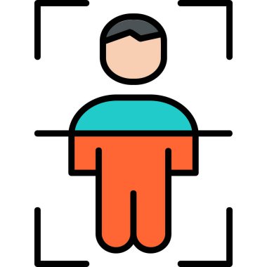 Vücut Tarama Web simgesi, vektör illüstrasyonu