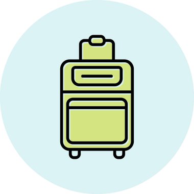 Bavul web simgesi, vektör çizim