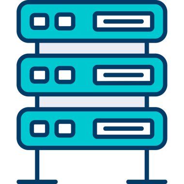 bilgisayar sunucu simgesi, vektör illüstrasyonu basit tasarım