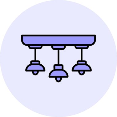 Asılı Lambalar simgesinin vektör illüstrasyonu           