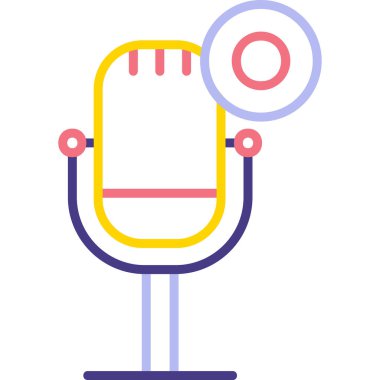 mikrofon simgesi, vektör illüstrasyonu basit tasarım