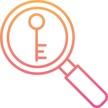 Anahtarlı büyüteç, vektör illüstrasyonu basit tasarım