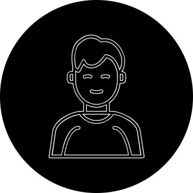 İnsan avatar web simgesi basit illüstrasyon 