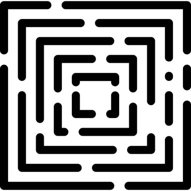 Labirent, labirent, ikon vektör illüstrasyonu