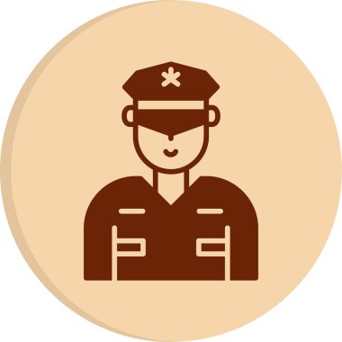 Güvenlik subayı simgesi, vektör illüstrasyonu basit tasarım