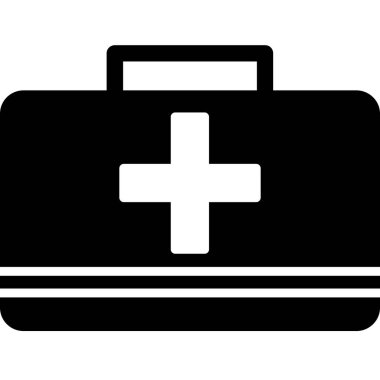 İlk Yardım Kiti tıbbi ikon vektör çizimi