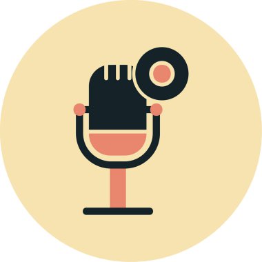 mikrofon simgesi, vektör illüstrasyonu basit tasarım