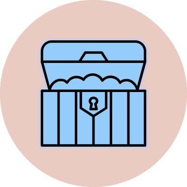 hazine sandığı simge vektör çizim 