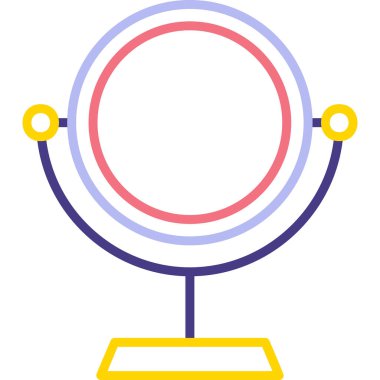 Makyaj aynası simgesi, vektör illüstrasyonu 