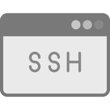 Ssh kod simgesi, vektör illüstrasyonu