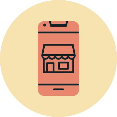 Akıllı telefon web simgesi, vektör illüstrasyonunda çevrimiçi rezervasyon