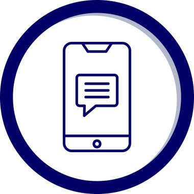 Ekran simgesinde konuşma balonu olan akıllı telefon, vektör illüstrasyon grafik tasarımı 