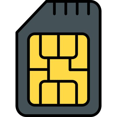 Sim Kart web simgesi, vektör illüstrasyonu